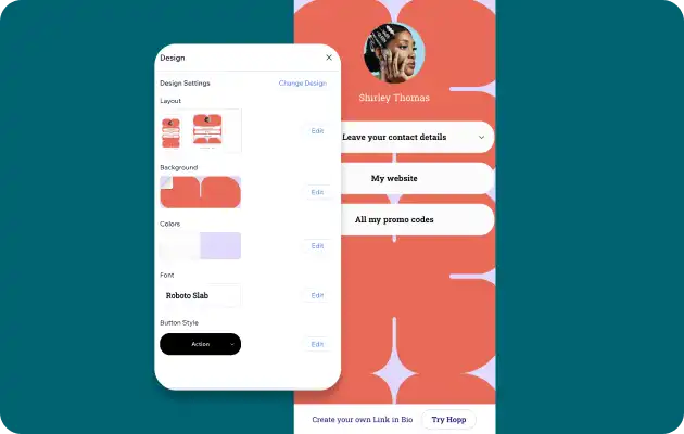 Editor window over profile page.